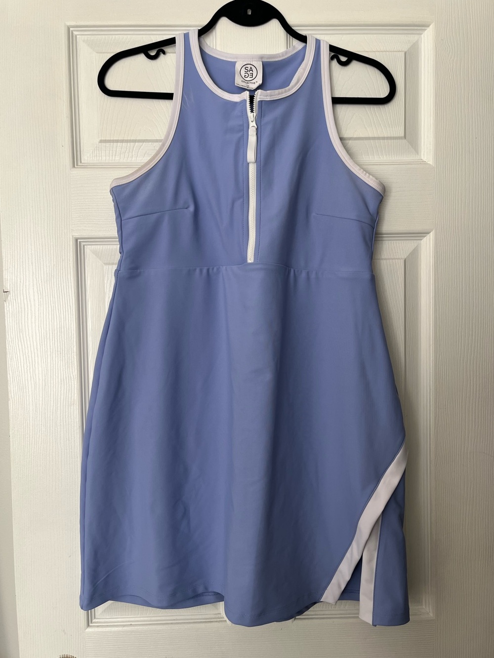 Sage Collective Periwinkle Blue Athletic Tennis Dress Half Zip Built-In Shorts
